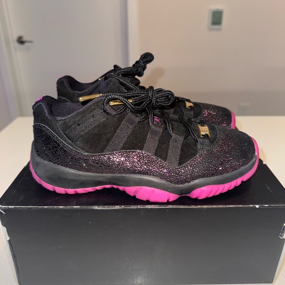 Jordan 11’s Black and Pink Sneakers Classic Low-Top Design - Picture 1 of 5